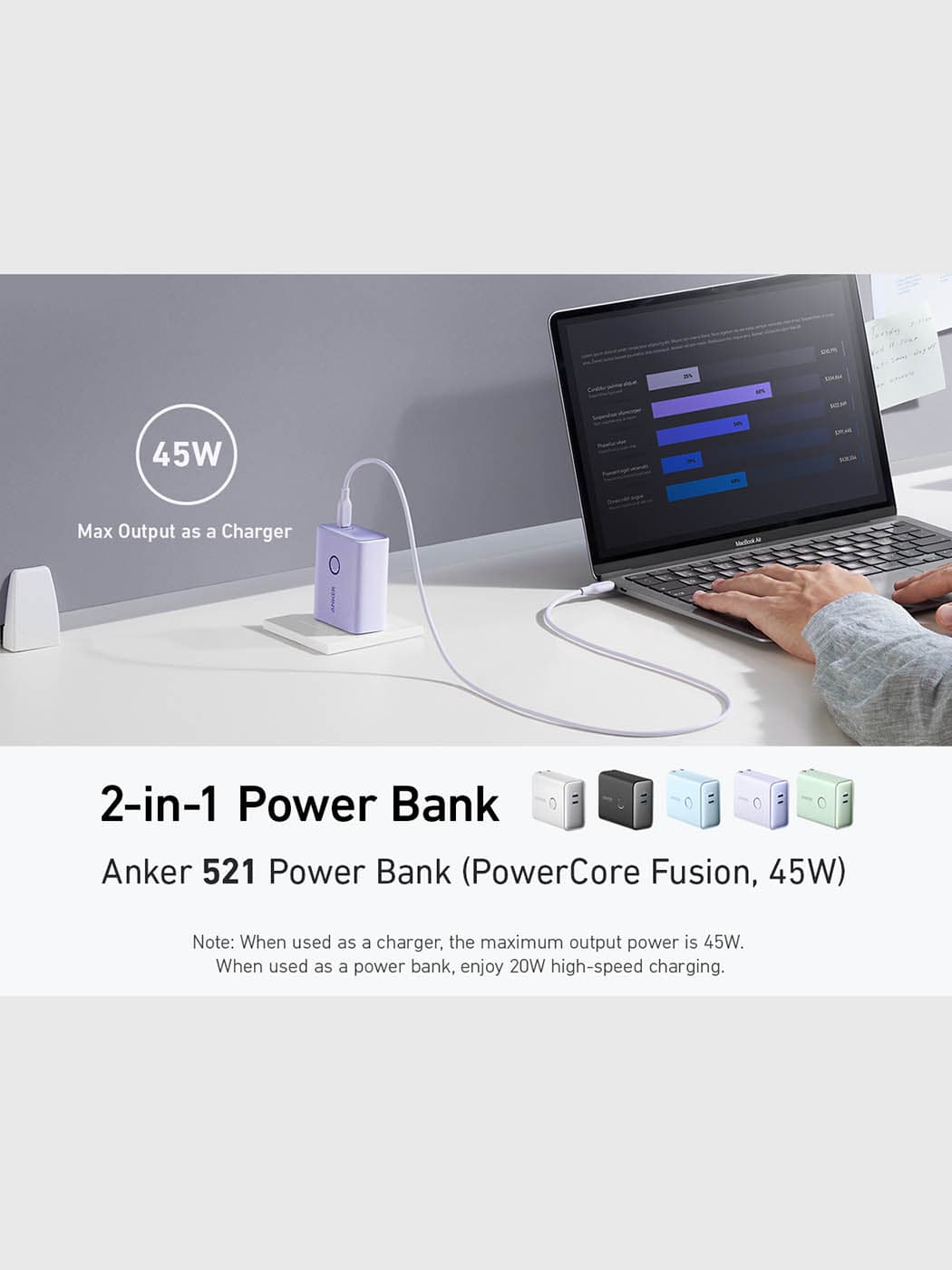 Anker 521 Power Bank (PowerCore Fusion, 45W) - Anker US